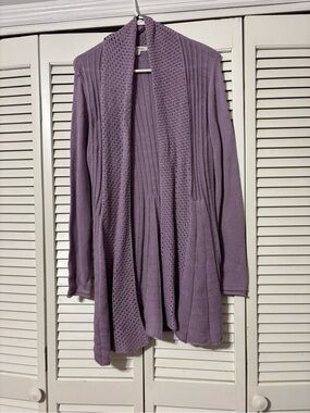 Studio Works Lavender Knit Open-Front Cardigan
